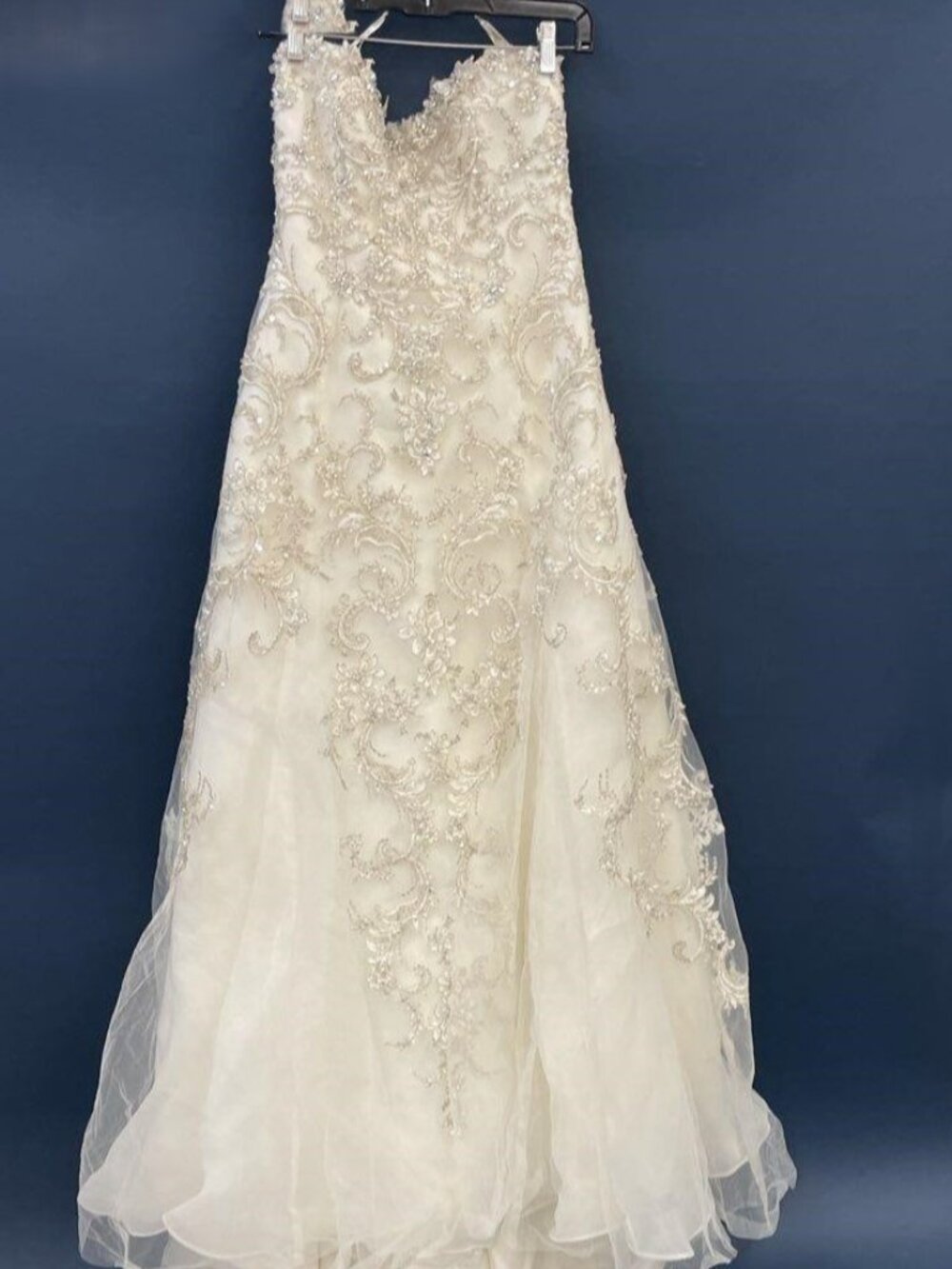 Ivory Sottero and Midgley Haut Couture Beaded Organza Wedding Dress Size 14